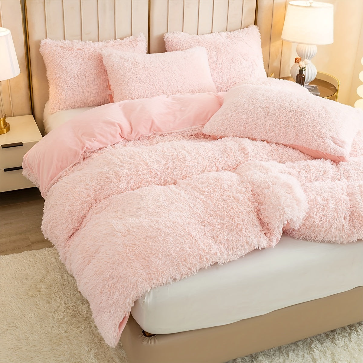 IndulgeNest - Ultra Soft Plush Duvet Cover Set with Zip Closure