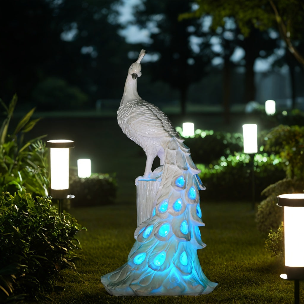 SolarPeacock - Colorful Illuminated Solar Peacock Garden Stake