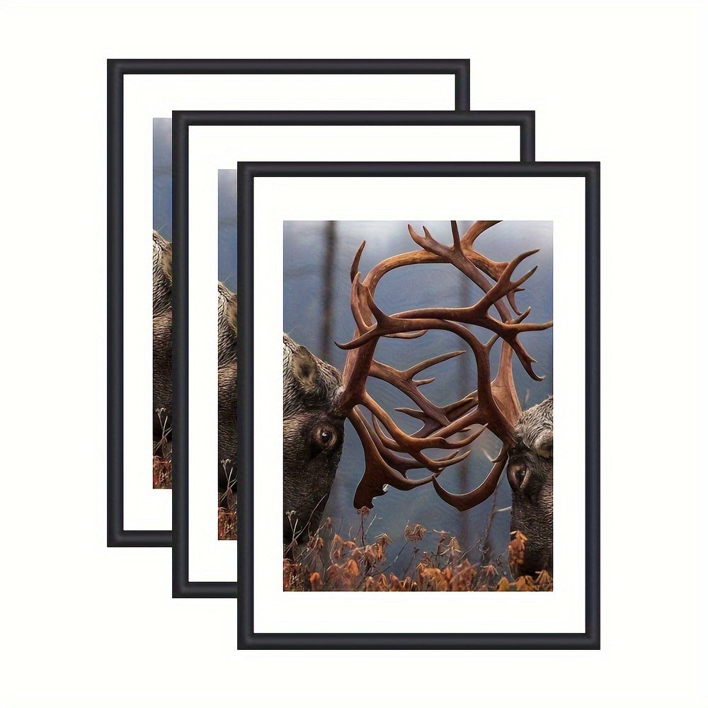 GalleryFrame - Set of 3 Black Photo Frames for Wall and Table