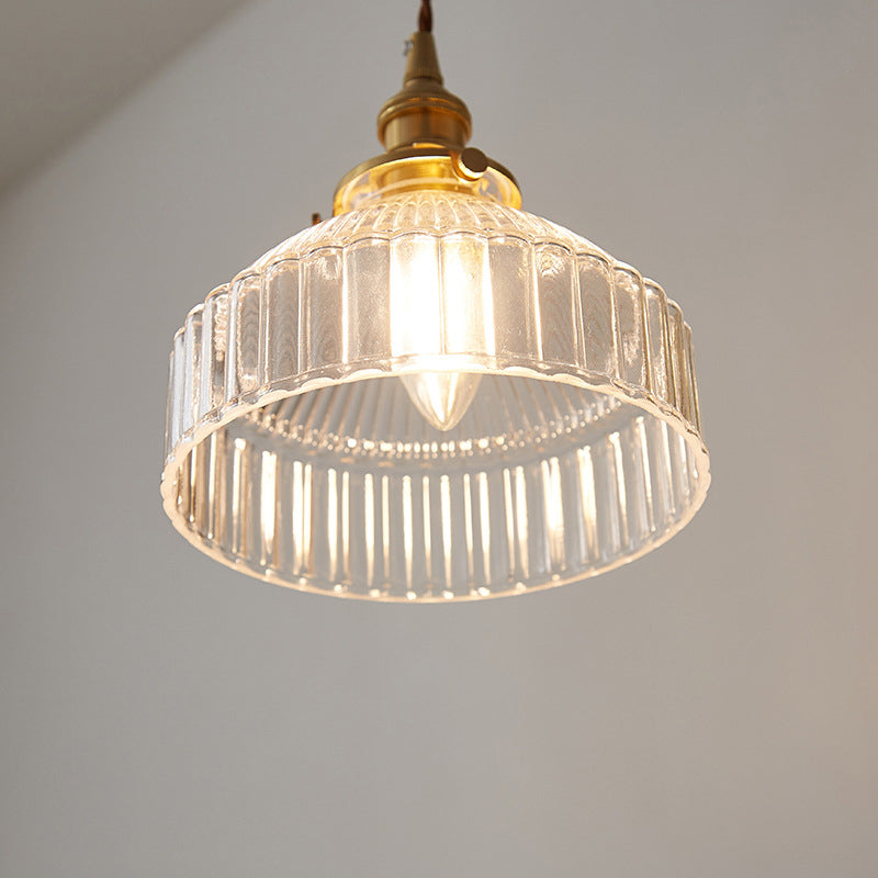 LoftLuxe Pendant - Rustic Ribbed Glass Industrial Light