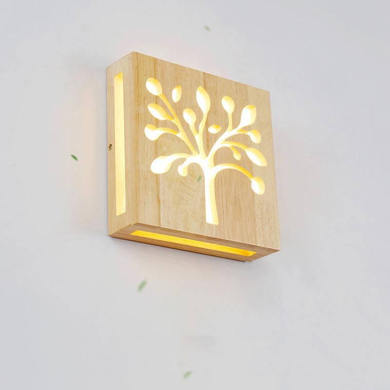 NatureShine - Solid Wood LED Wall Light for a Natural Glow