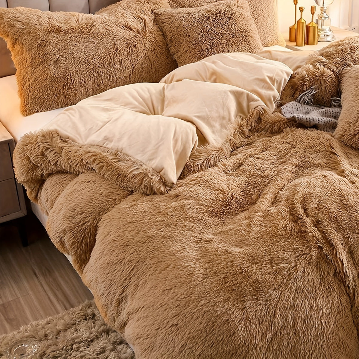 IndulgeNest - Ultra Soft Plush Duvet Cover Set with Zip Closure