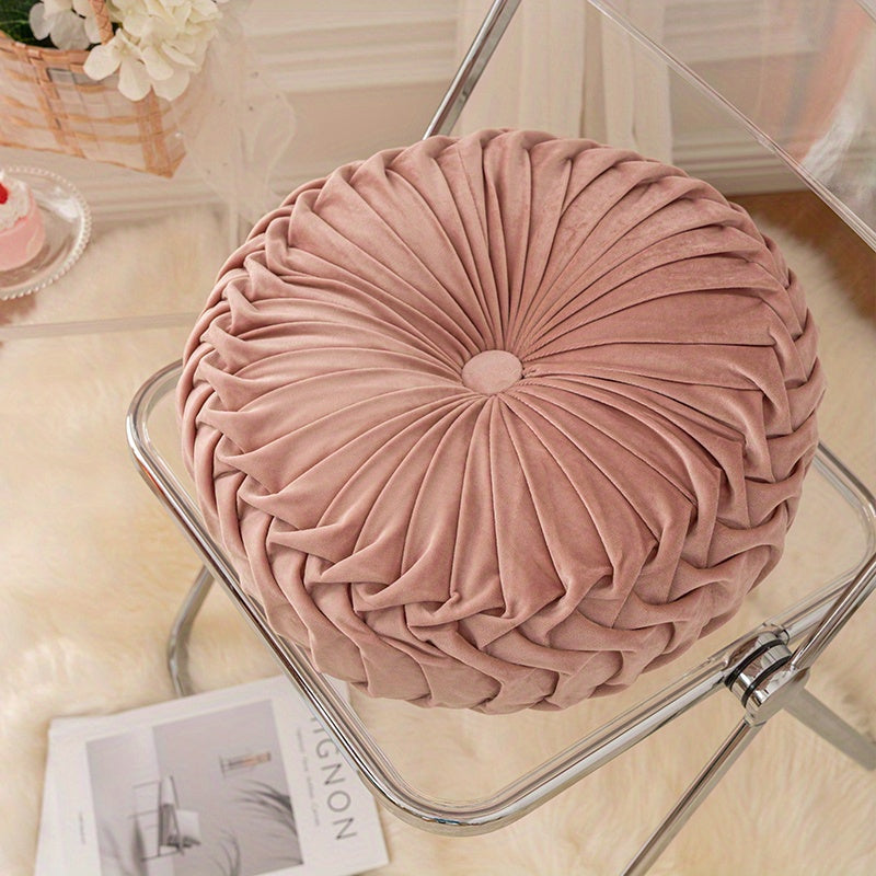 VelvetPumpkin Cushion - Soft Round Velvet Cushion for Your Home