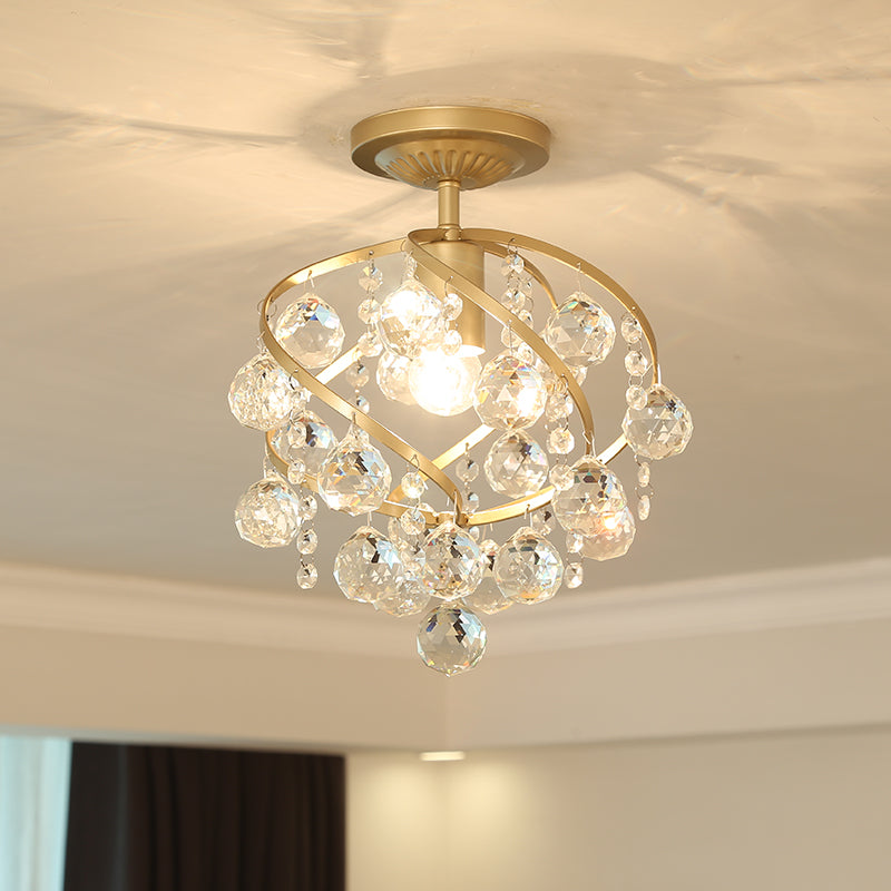 CrystalElegance Pendant - Crystal & Brass Pendant Light