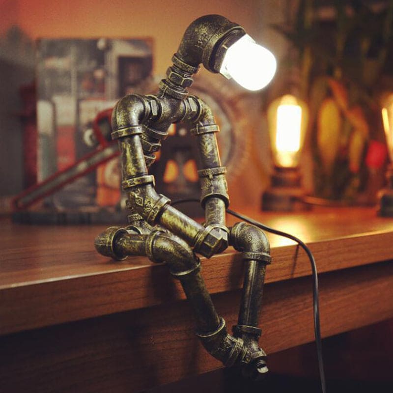 RoboShine - Playful Iron Robot Lamp
