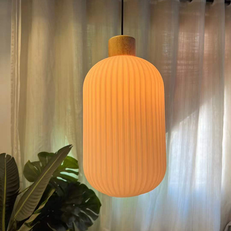 VintageLight - Wood and Glass Pendant with Vintage Charm