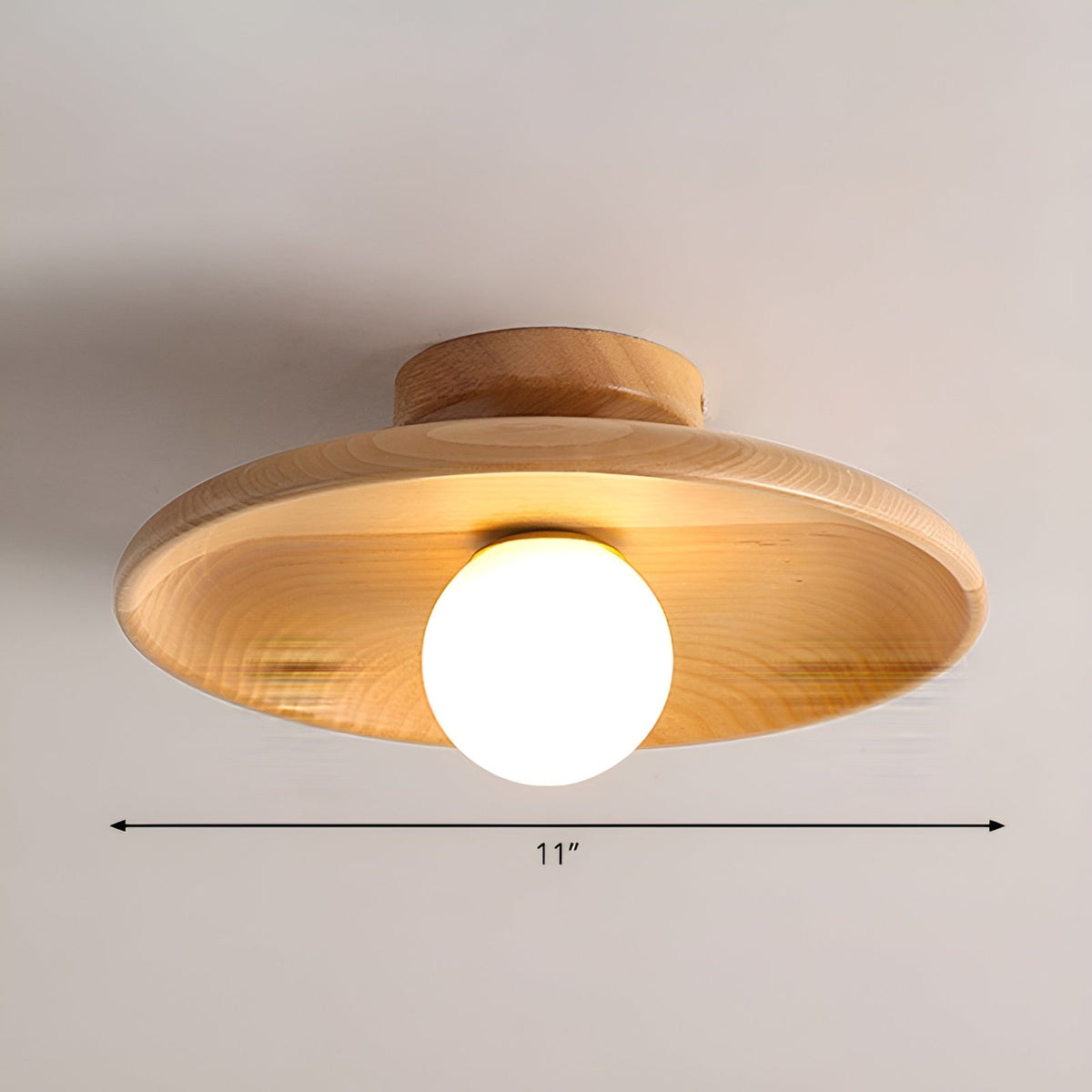 WoodBliss - Wabi Sabi Wooden Ceiling Light with LED