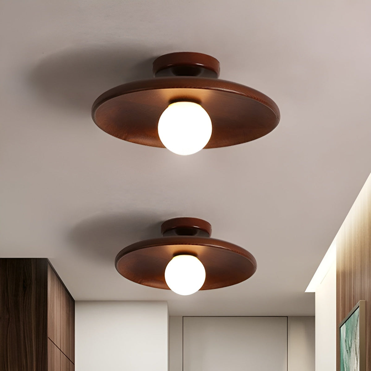 WoodBliss - Wabi Sabi Wooden Ceiling Light with LED