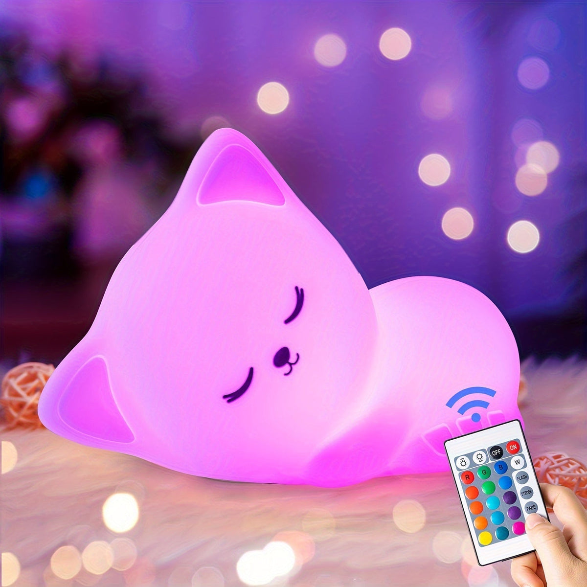 Muzura - Wireless Cat Night Light with 16 Colors