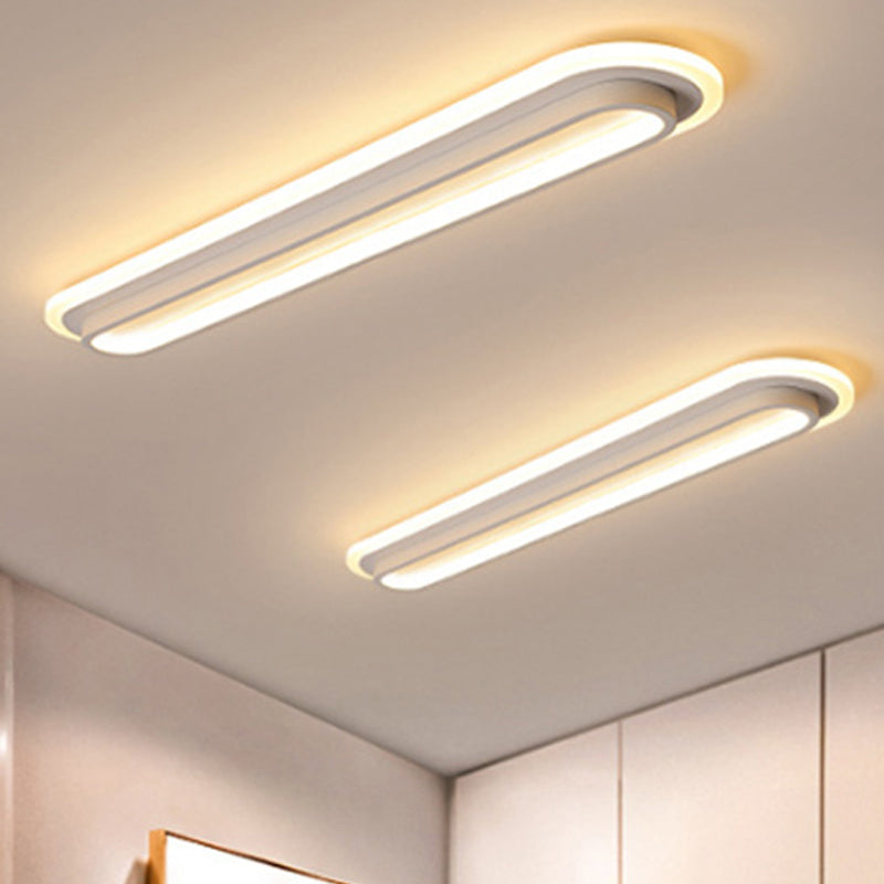 Ovaluxe Glow - Elegant Oval LED Ceiling Light in Black or White