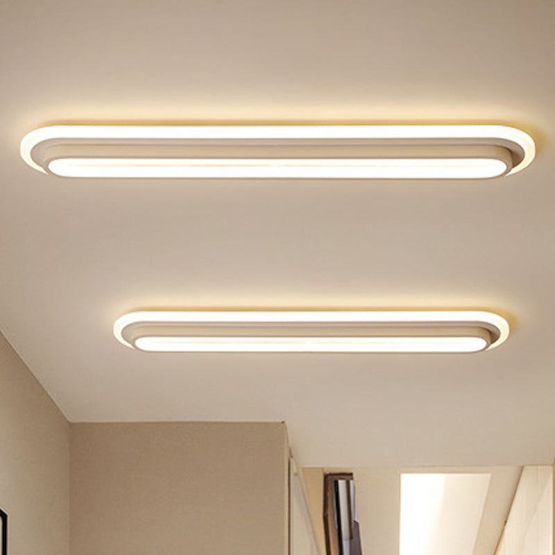 Ovaluxe Glow - Elegant Oval LED Ceiling Light in Black or White