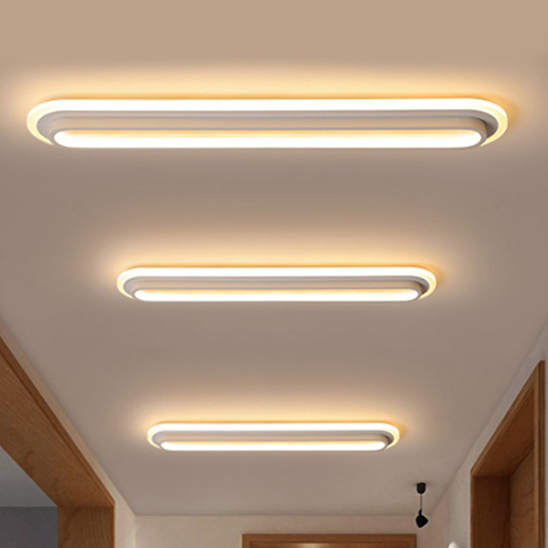 Ovaluxe Glow - Elegant Oval LED Ceiling Light in Black or White