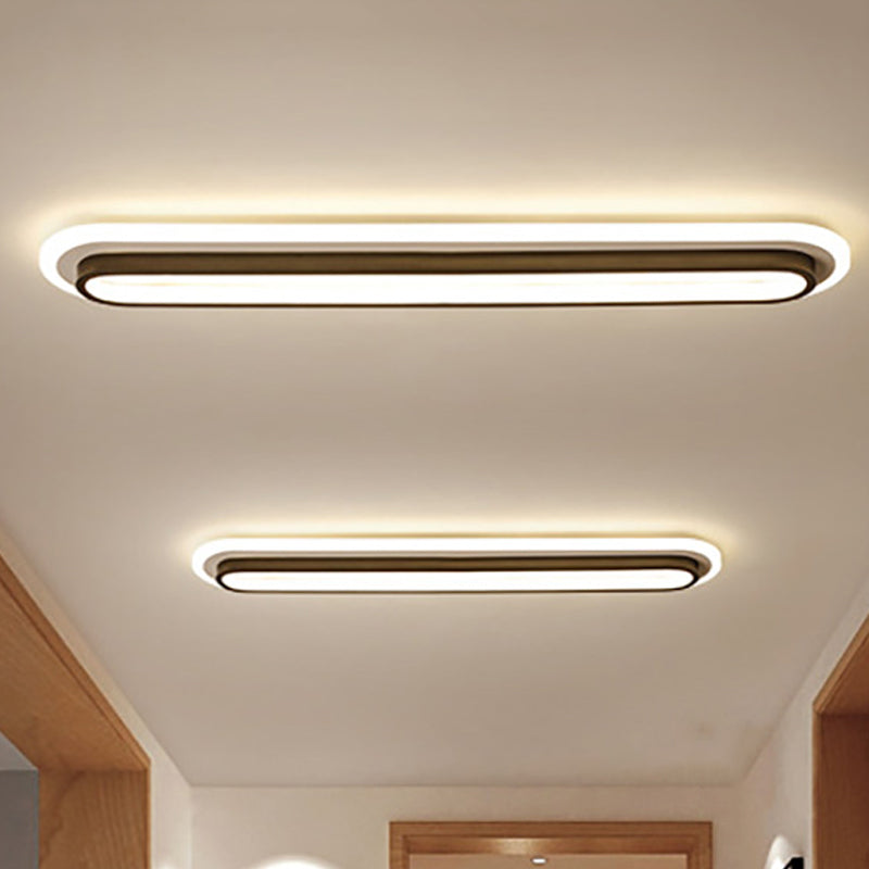 Ovaluxe Glow - Elegant Oval LED Ceiling Light in Black or White