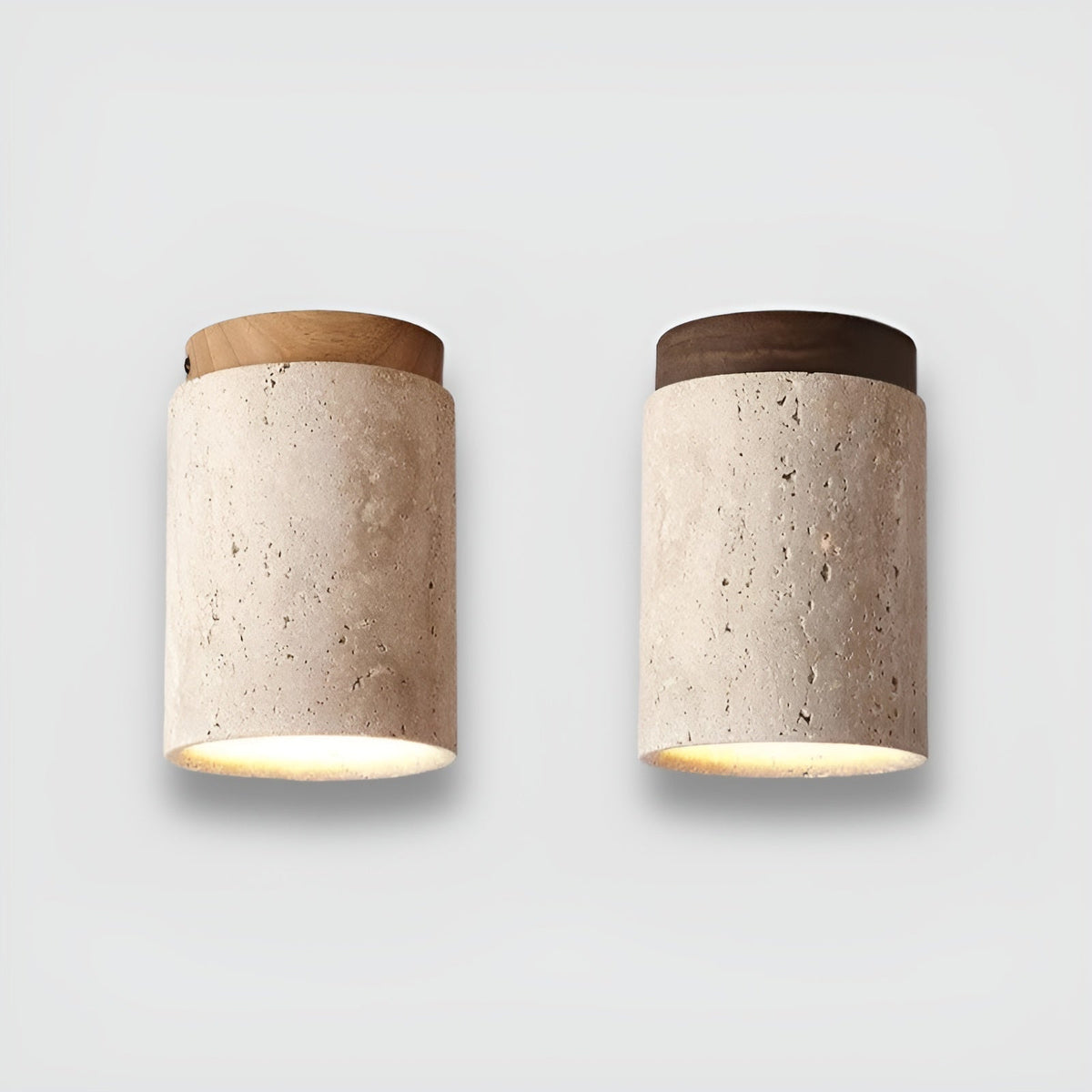 ZenElegance - Wabi Sabi Natural Travertine LED Ceiling Light