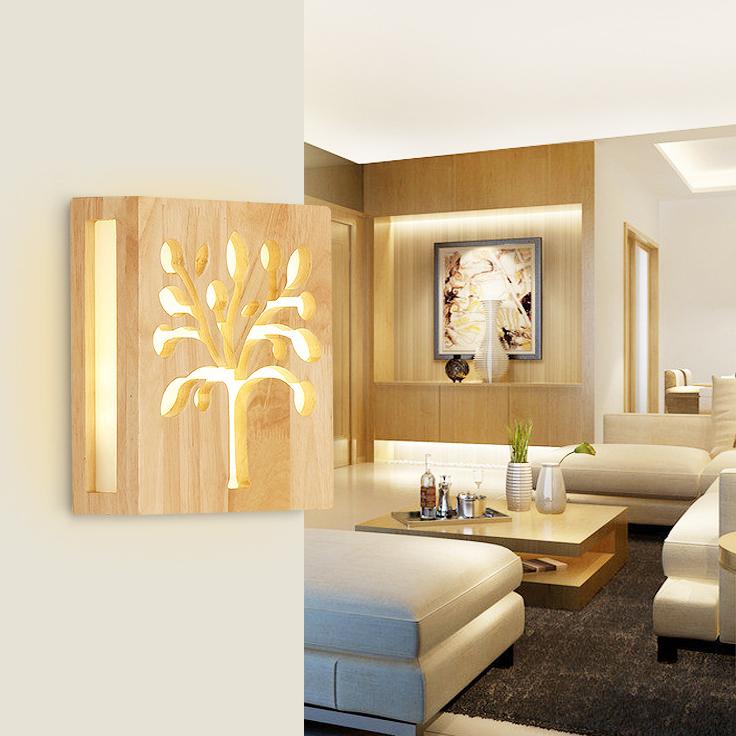 NatureShine - Solid Wood LED Wall Light for a Natural Glow
