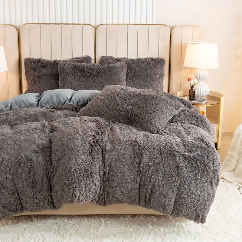 IndulgeNest - Ultra Soft Plush Duvet Cover Set with Zip Closure