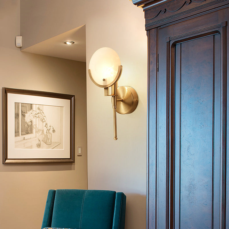 Colonial Charm - Luxury Copper and Opal Glass Wall Sconce