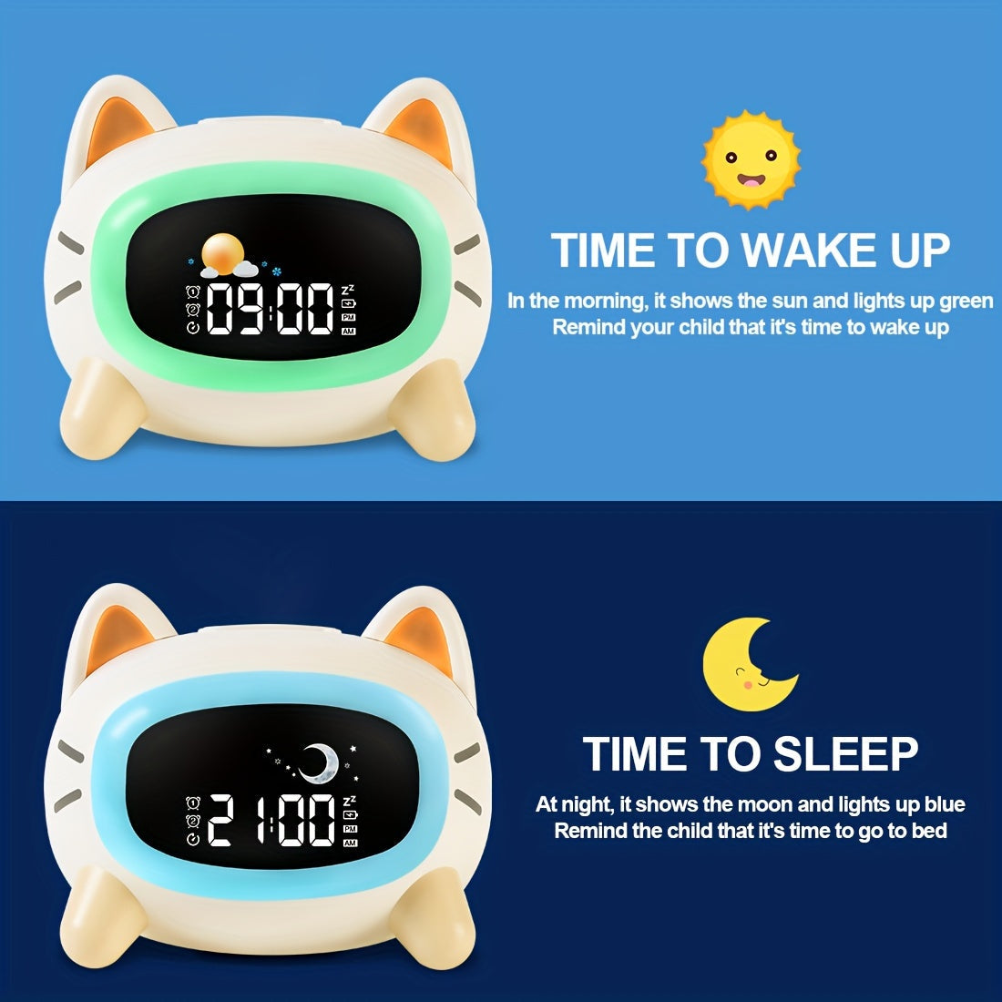 Kumora - Alarm Clock with Colorful Night Light and White Noise