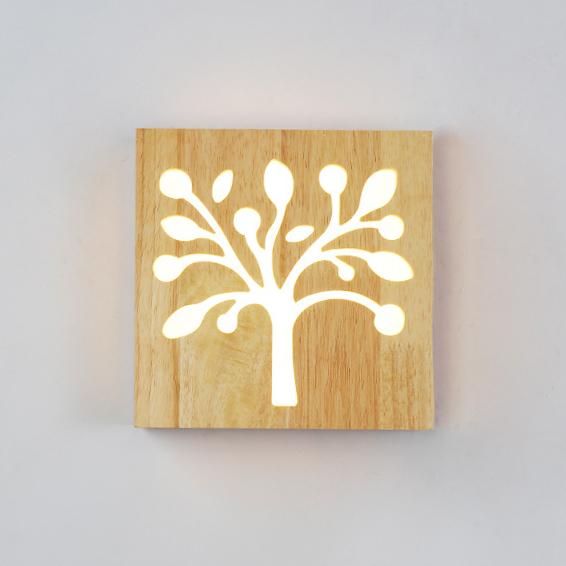 NatureShine - Solid Wood LED Wall Light for a Natural Glow