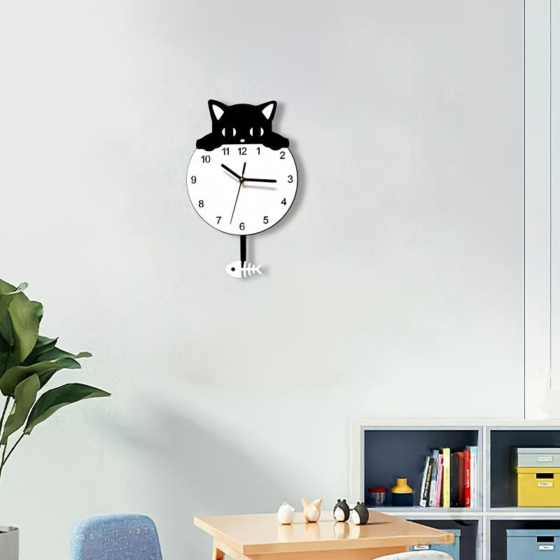 SwingCat Clock - Cartoon Cat Wall Clock