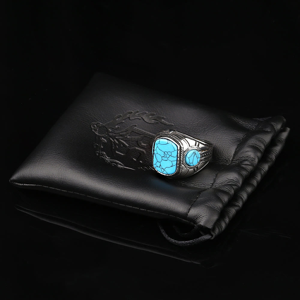 Thorin - Bague turquoise robuste pour homme