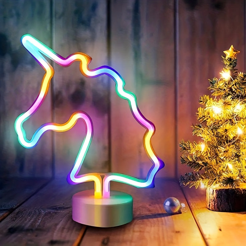 UnicornGlow Lamp - Lampe neon licorne USB pour une deco de fete magique