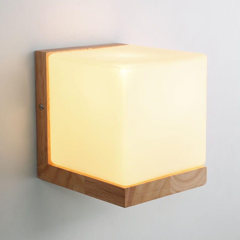 EcoChic - Wooden Cube Wall Sconce with Modern, Sustainable Design