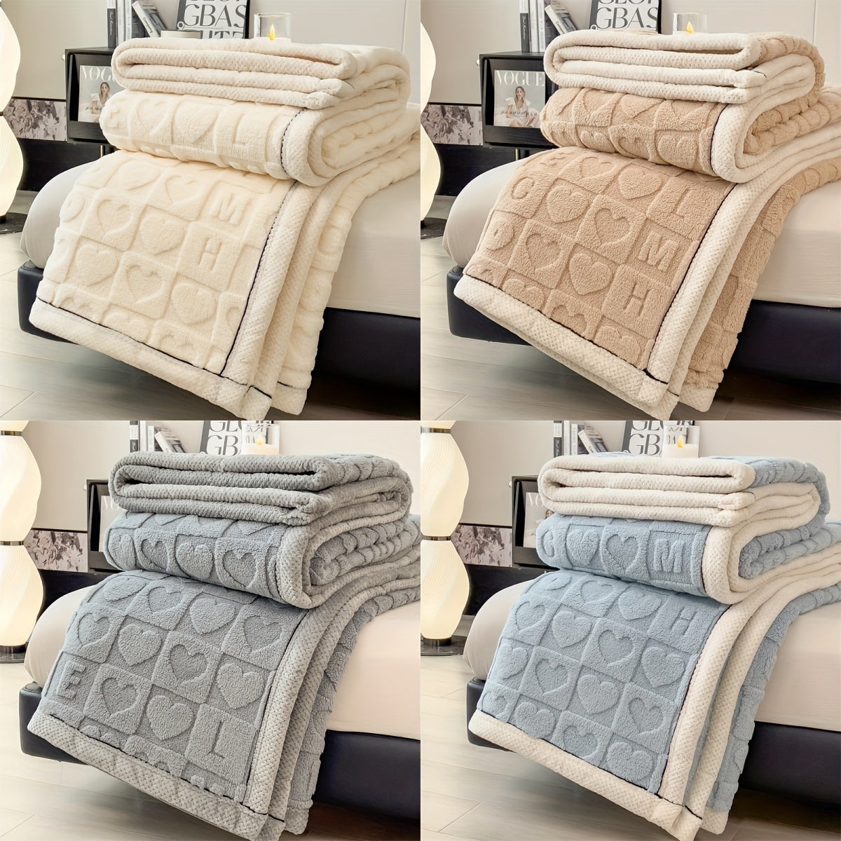 ClementWrap - Reversible Coral Fleece Throw Blanket