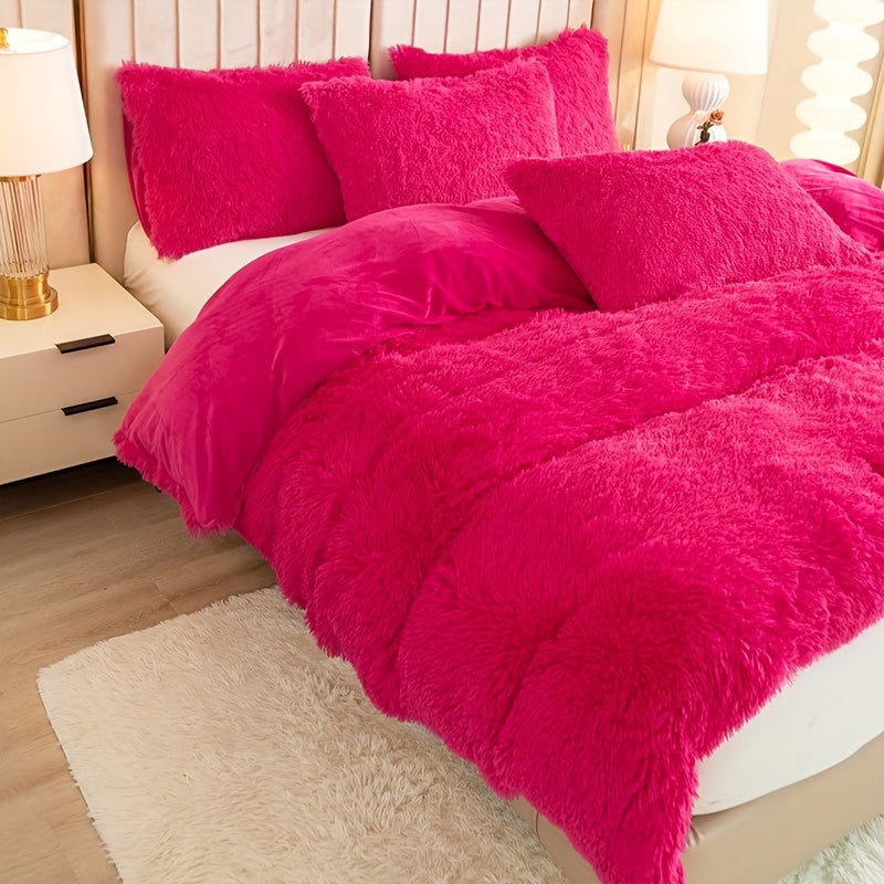 IndulgeNest - Ultra Soft Plush Duvet Cover Set with Zip Closure