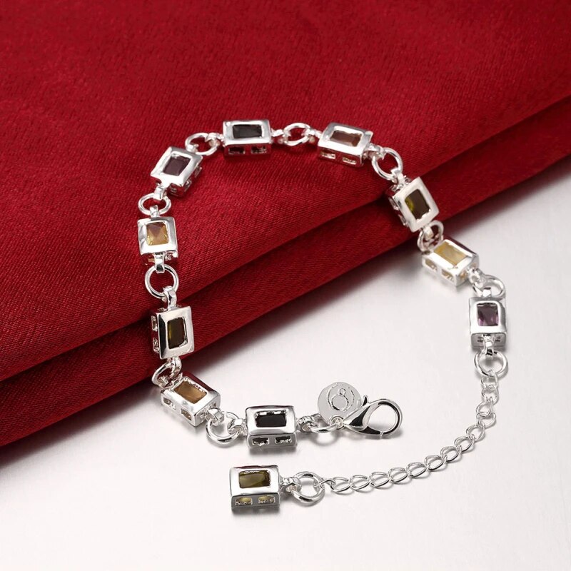 Bracelet Zirconia Multicolore Luxe - Argent 925