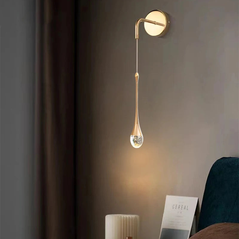 LuxeSphere - Elegant Glass Teardrop Wall Sconce