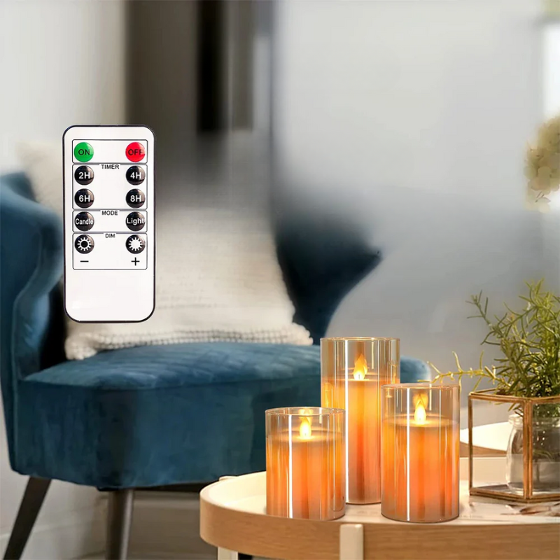CandleGlow - Remote Control LED Candles, Set of 3