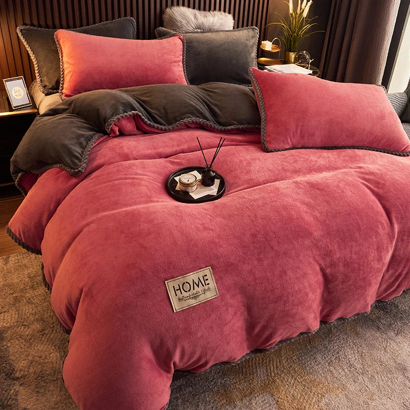 PlushHaven - Cozy Fleece Velvet Duvet Cover Set
