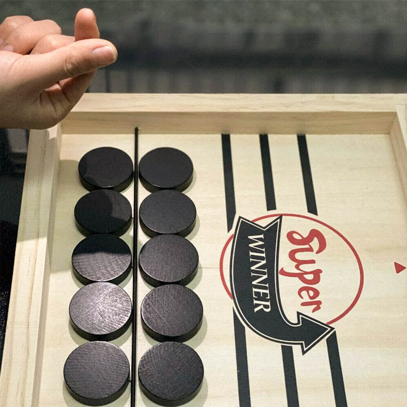 PlayFun - Reversible Double-Sided Sling Puck Board Game for the Family