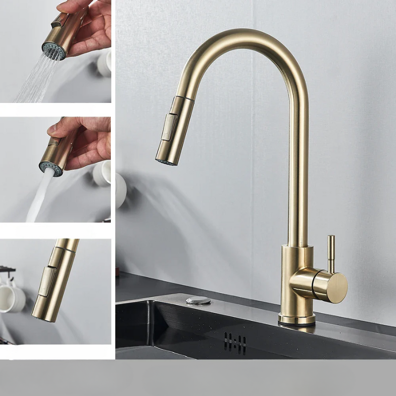 FlexStream - Kitchen Faucet with Flexible Spout and Retractable Sprayer