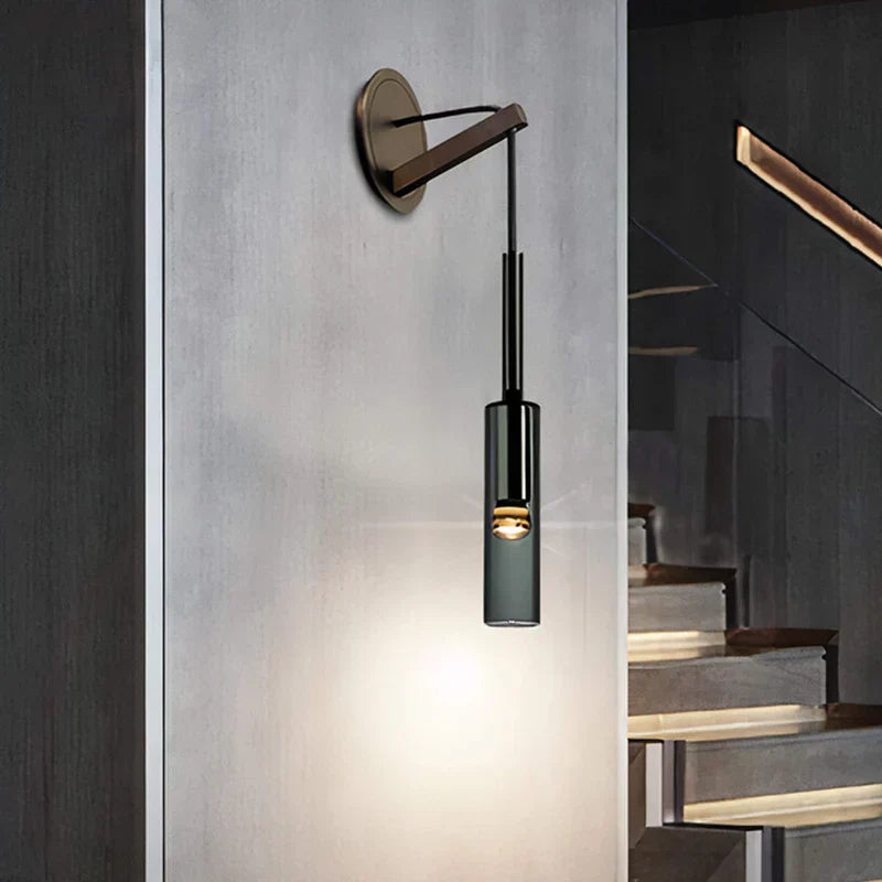 SoleilFumé - Scandinavian Wall Sconce in Smoked Glass
