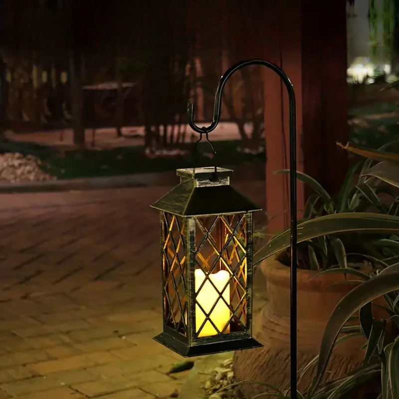 Velunar - Decorative Solar Lantern with LED Flame