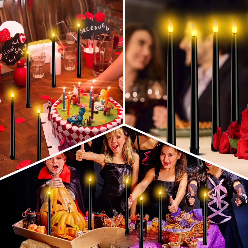 Shadowglow - Elegant Black LED Candles for a Magical Ambience