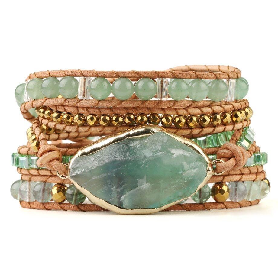 FluoriteGlow - Natural Fluorite Beaded Bracelet