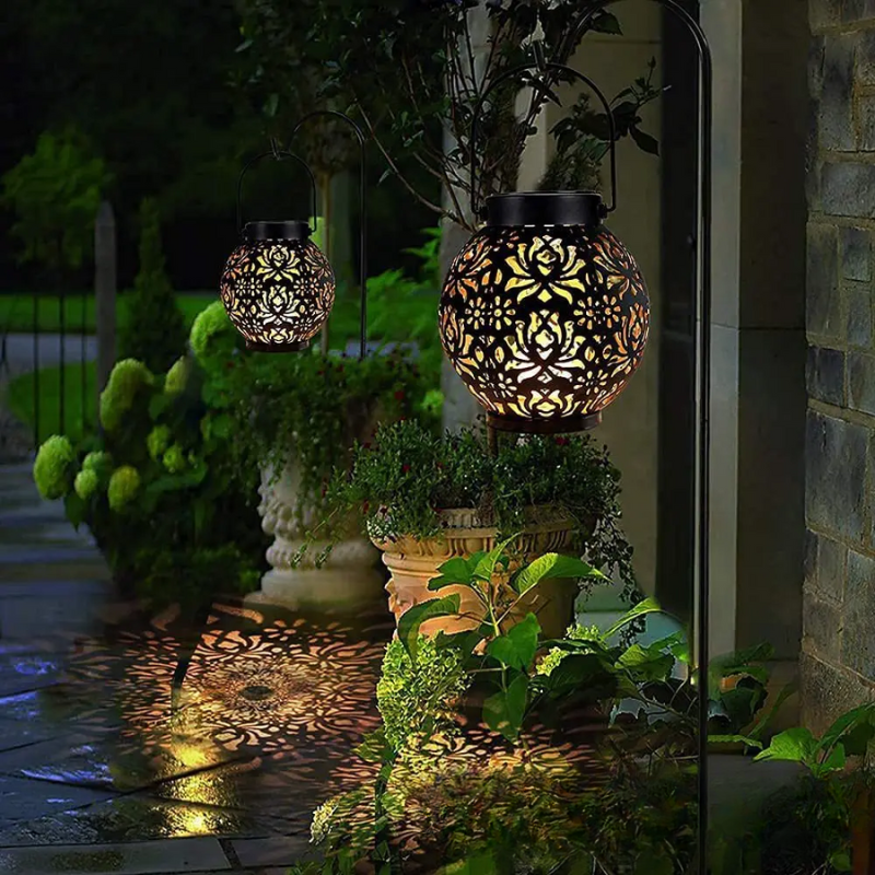 Orion Solar Lantern - Wrought Iron LED Garden Lantern