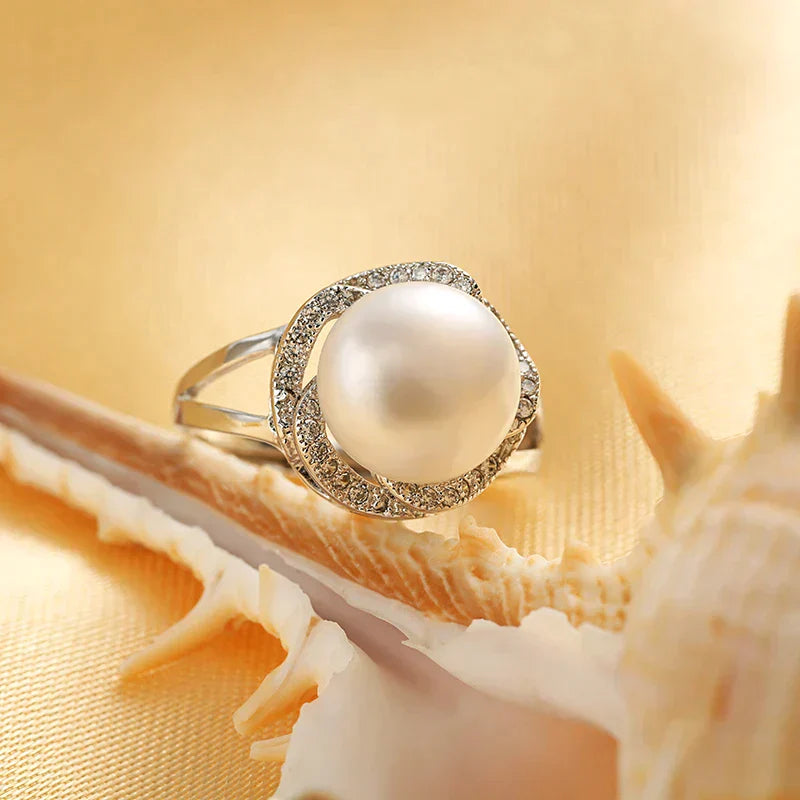 Bague Perle Naturelle Réglable - Eau Douce 10mm