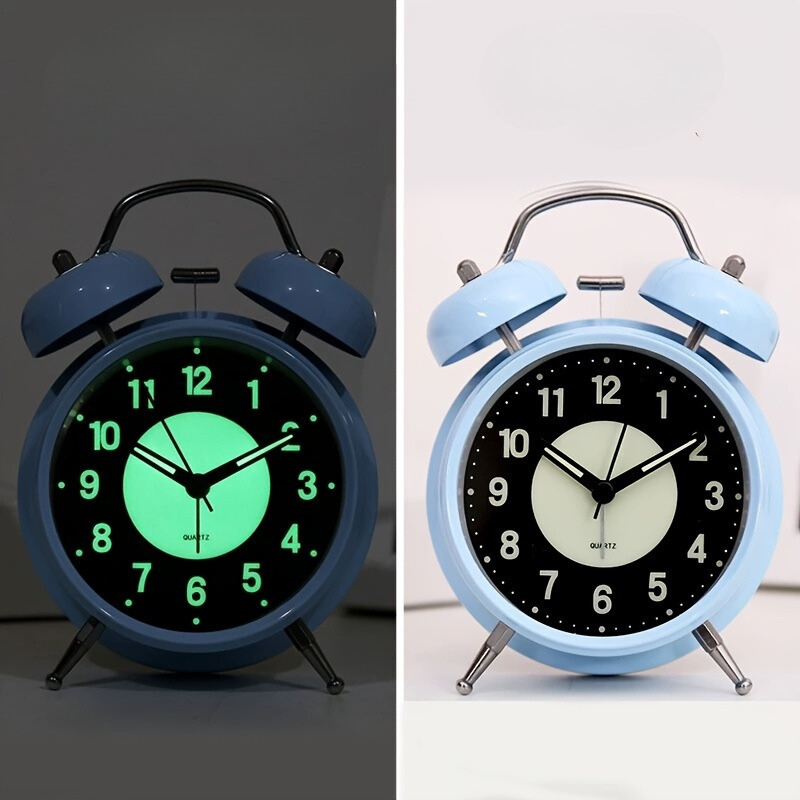 Nyctel - Silent Metal Alarm Clock with Luminous Hands