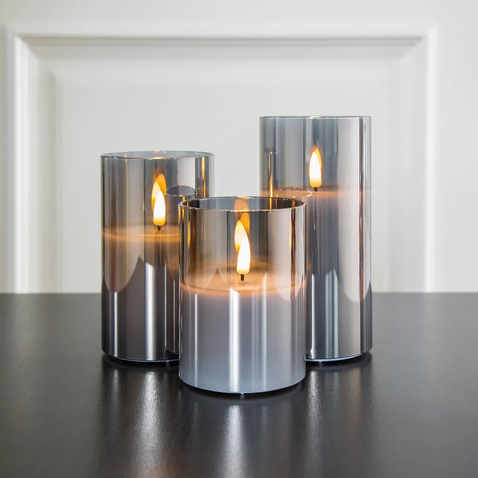 Bougies LED Deluxe - Set de 3 Bougies Sans Flamme avec Télécommande