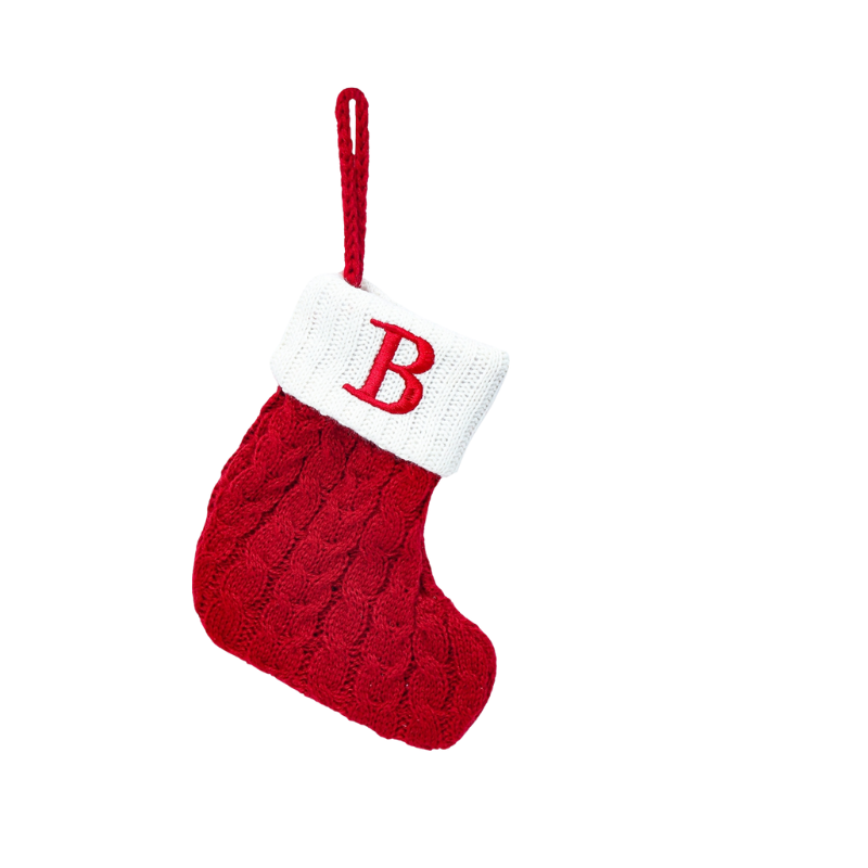 NoelEnTricot - Knitted Christmas Stocking with Snowflake Pattern