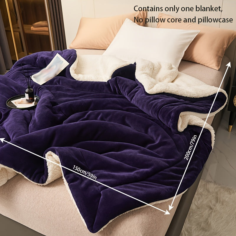 Luxe Comfort - Ultra-Soft Dark Purple Fleece Throw Blanket
