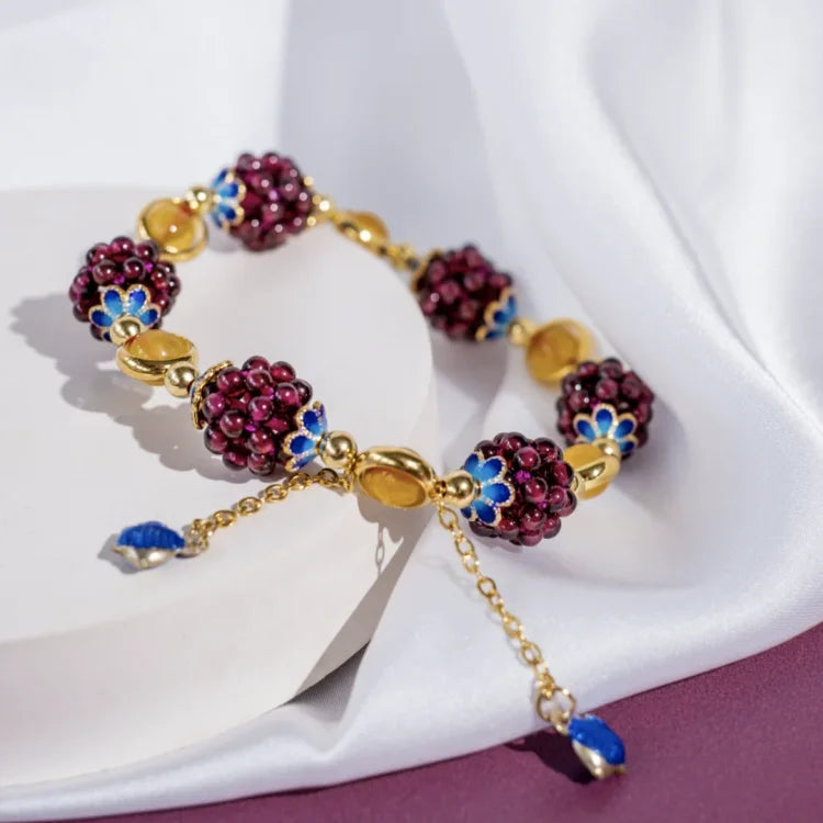 Selina - Bracelet en grenat naturel, amour et guérison