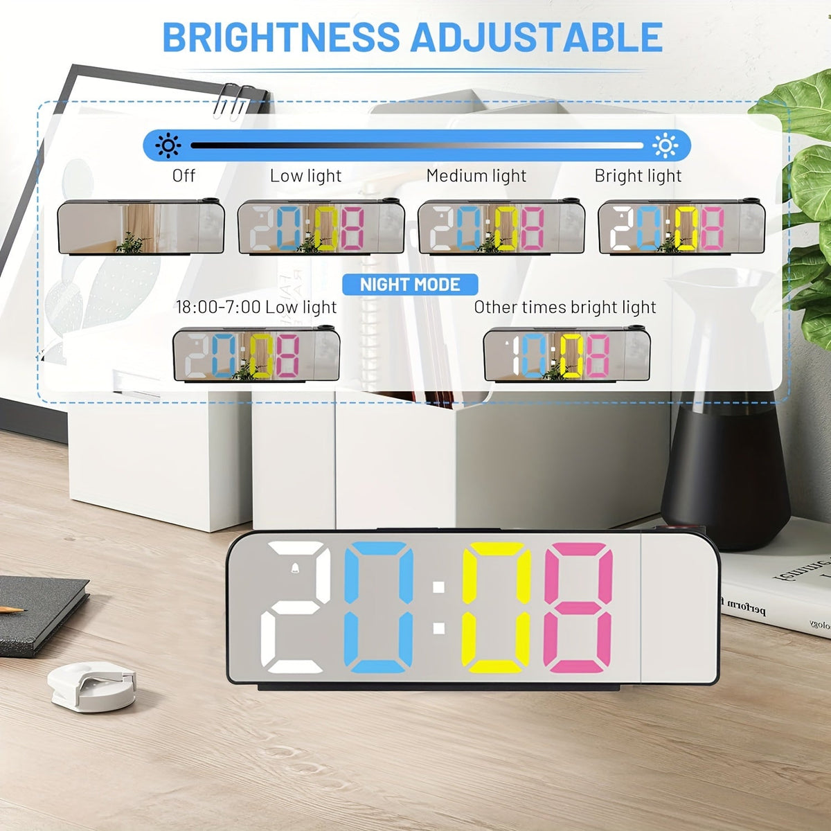 ProjectTime - LED Projection Digital Alarm Clock with Mirror Screen