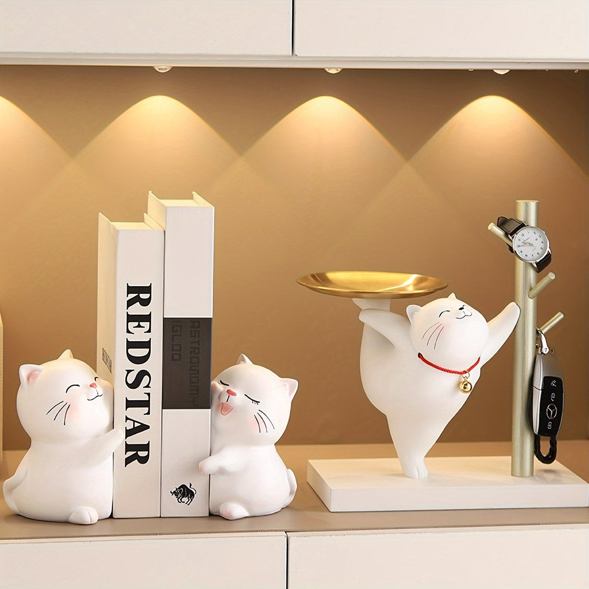 LoveCats - Romantic Resin Bookends for Cat Lovers