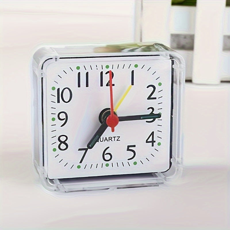 TimeSquare Alarm Clock - Minimalist White Clock for Desk and Bedroom
