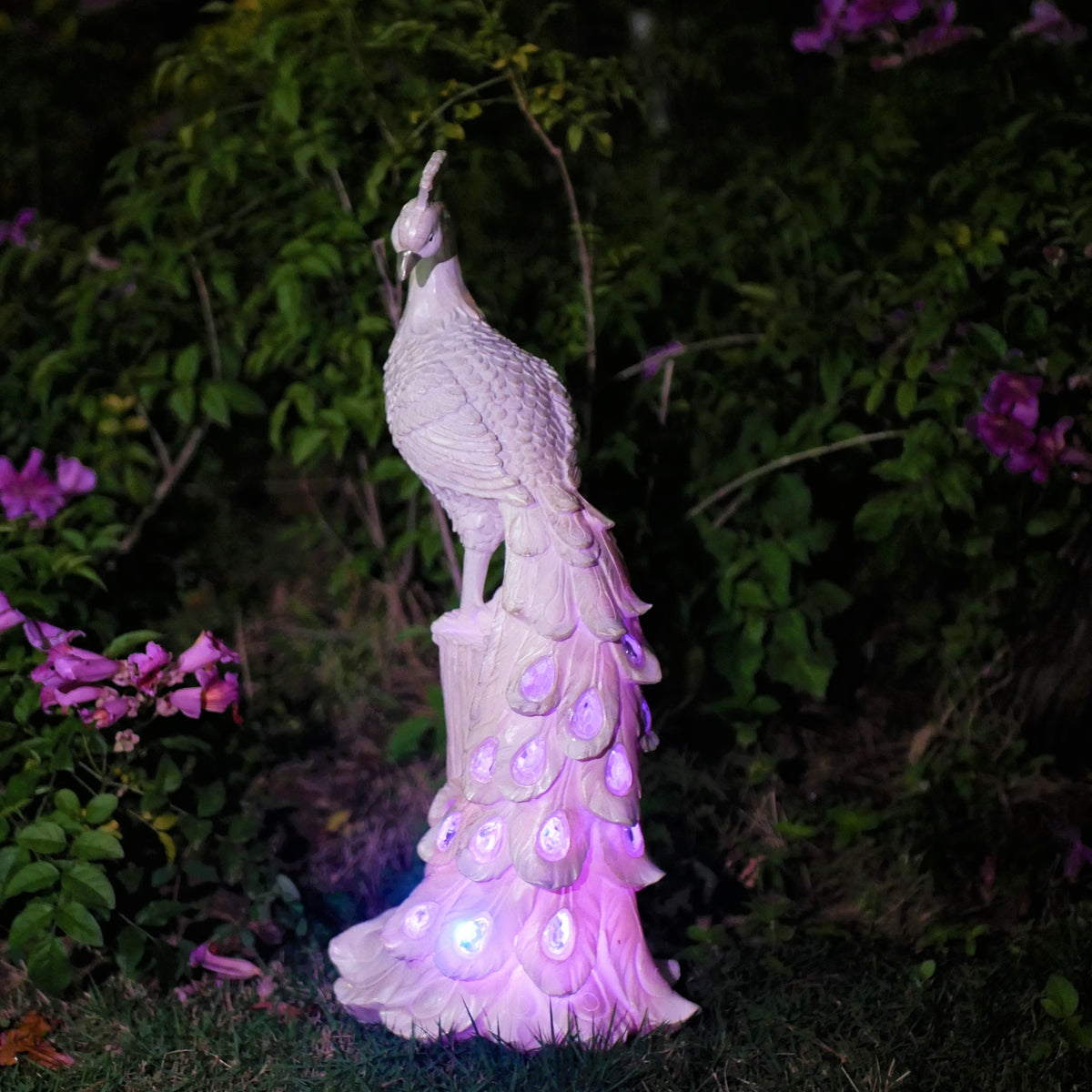 SolarPeacock - Colorful Illuminated Solar Peacock Garden Stake